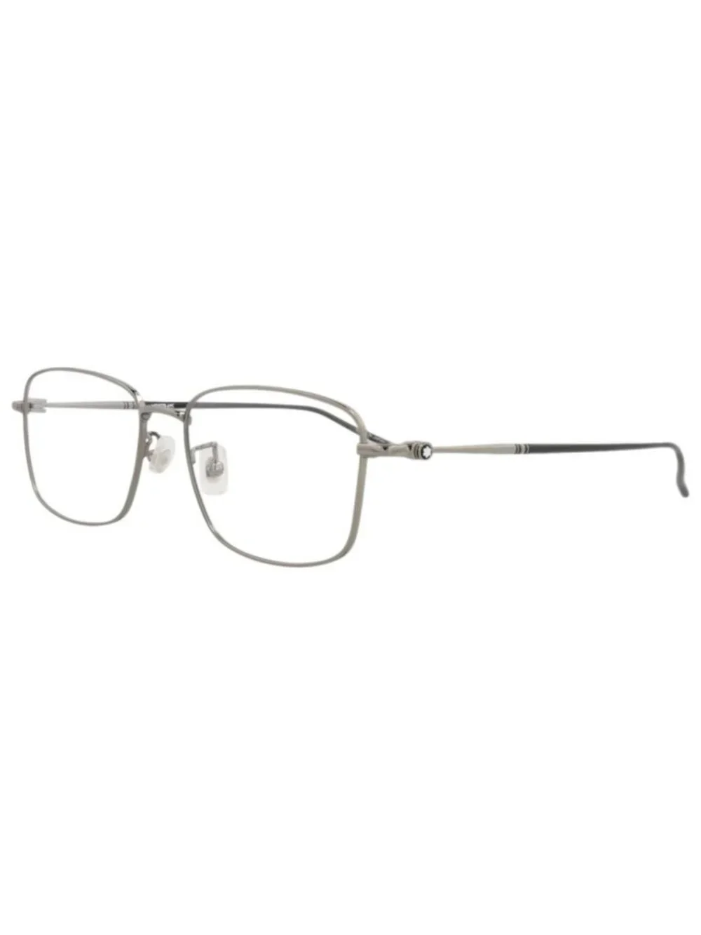 New Montblanc Women's Eyeglasses Square Rectangle Metal Frame Mens Ruthenium